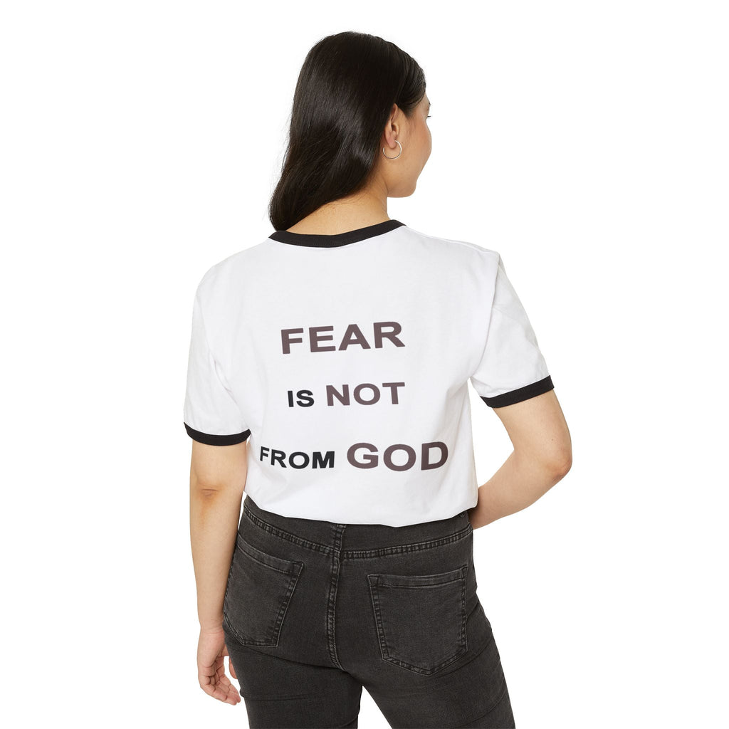 Faith Over Fear Ringer T-Shirt — Inspirational Christian Tee
