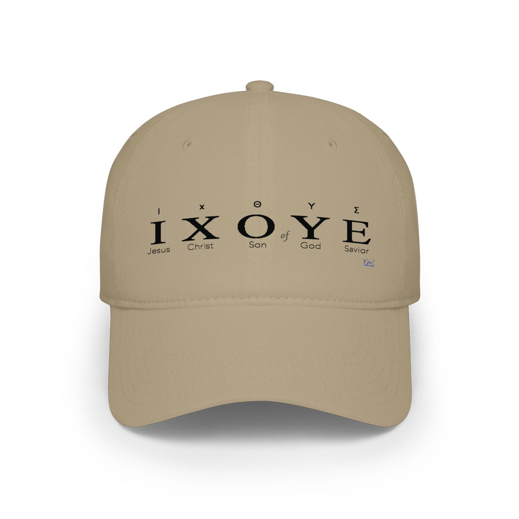 IXOYE Fish Symbol Baseball Cap — Christian Faith Low Profile Hat