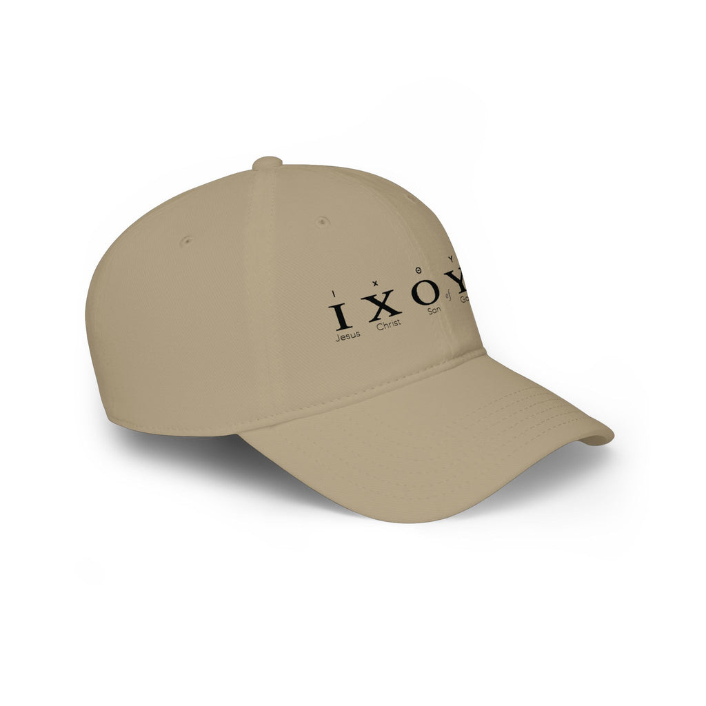 IXOYE Fish Symbol Baseball Cap — Christian Faith Low Profile Hat