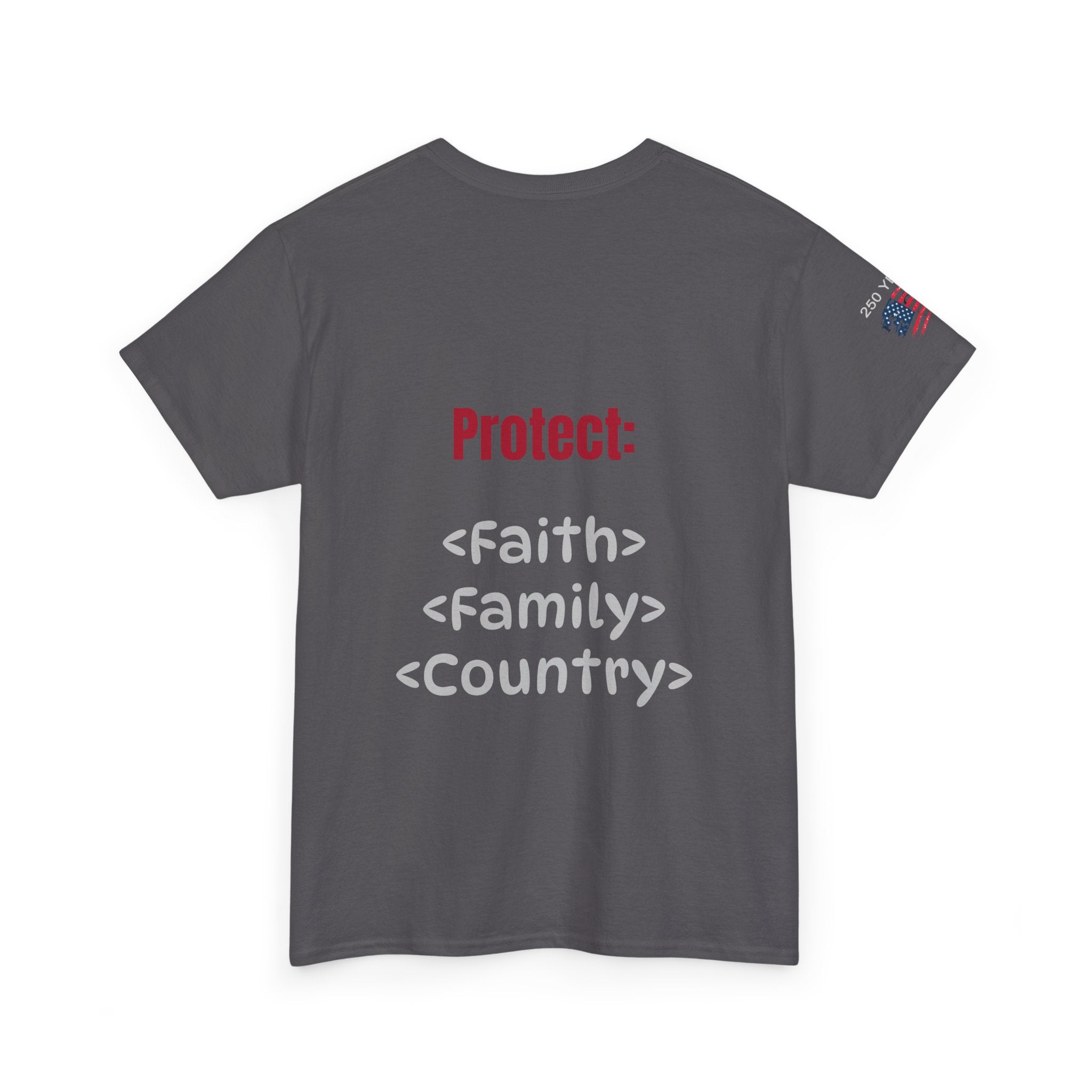 250 Years American Flag T-Shirt — "God Bless America" Patriotic Tee
