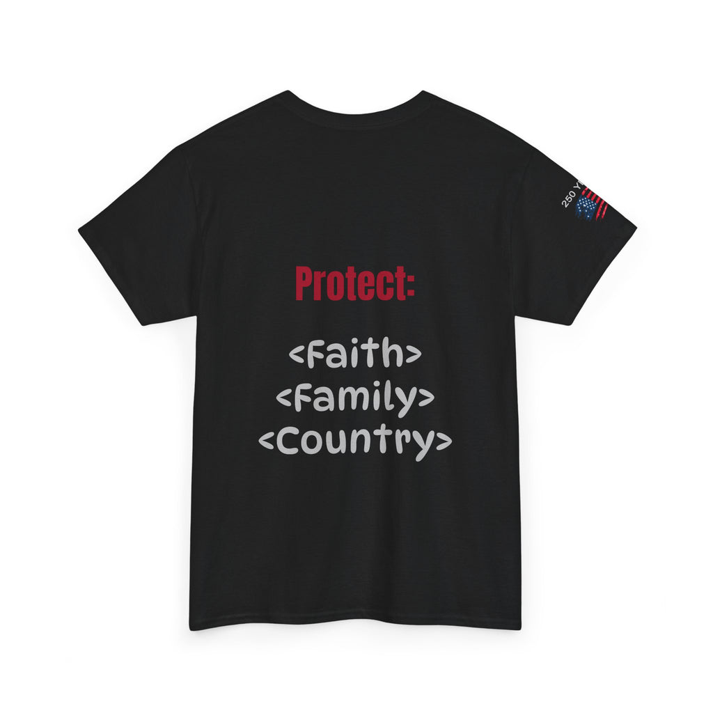 250 Years American Flag T-Shirt — "God Bless America" Patriotic Tee