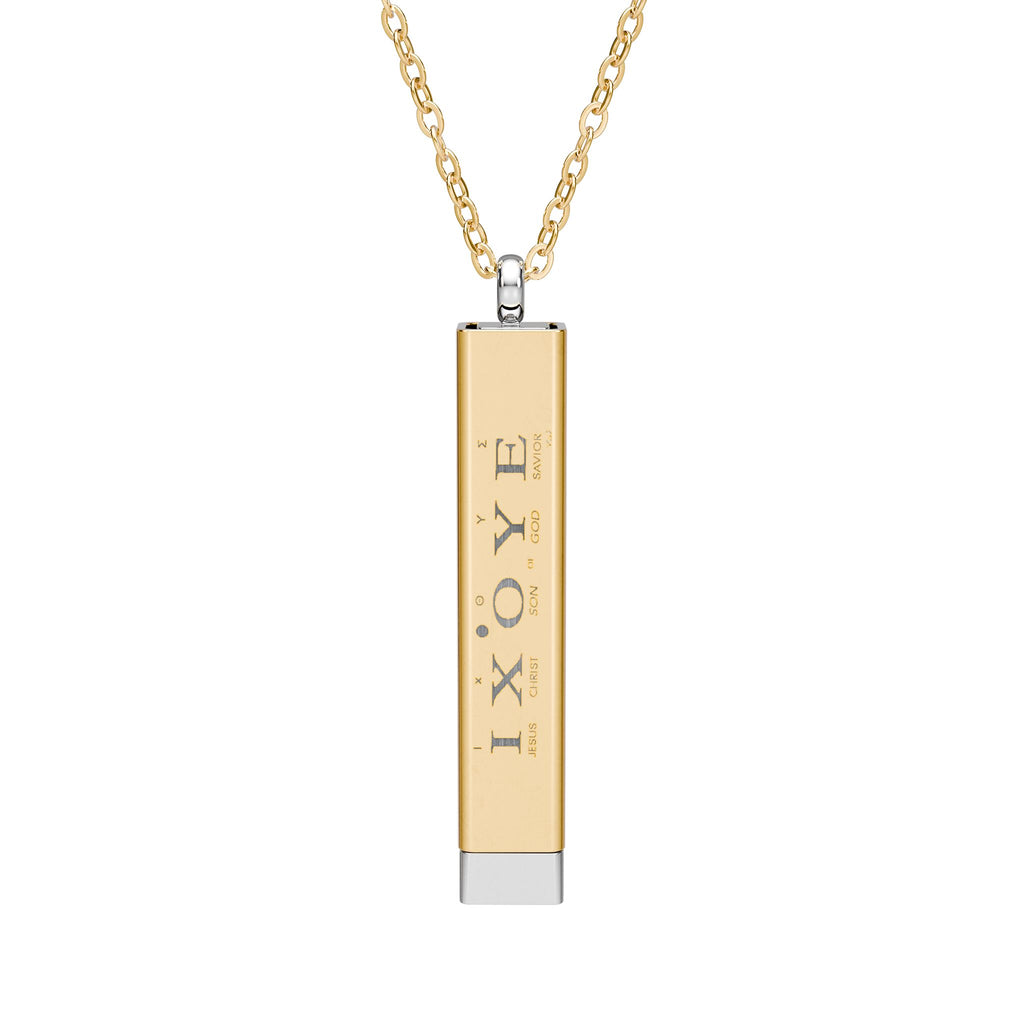Hidden Message Sliding Bar Necklace — Engravable Secret Message Pendant
