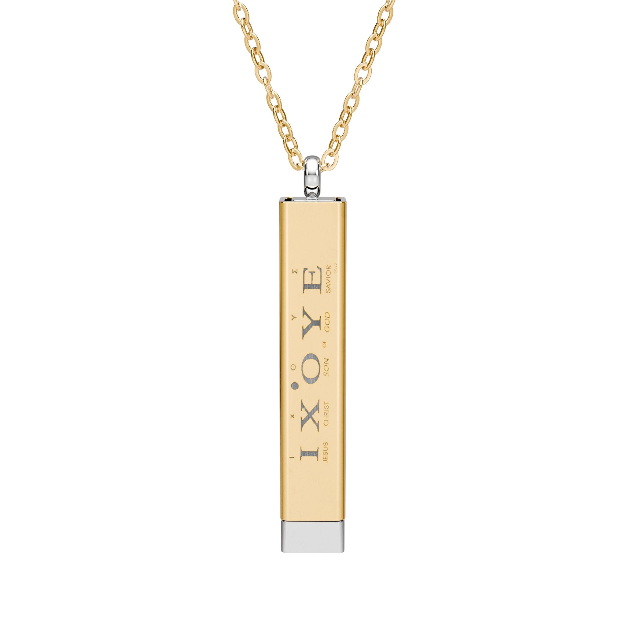 Hidden Message Sliding Bar Necklace — Engravable Secret Message Pendant