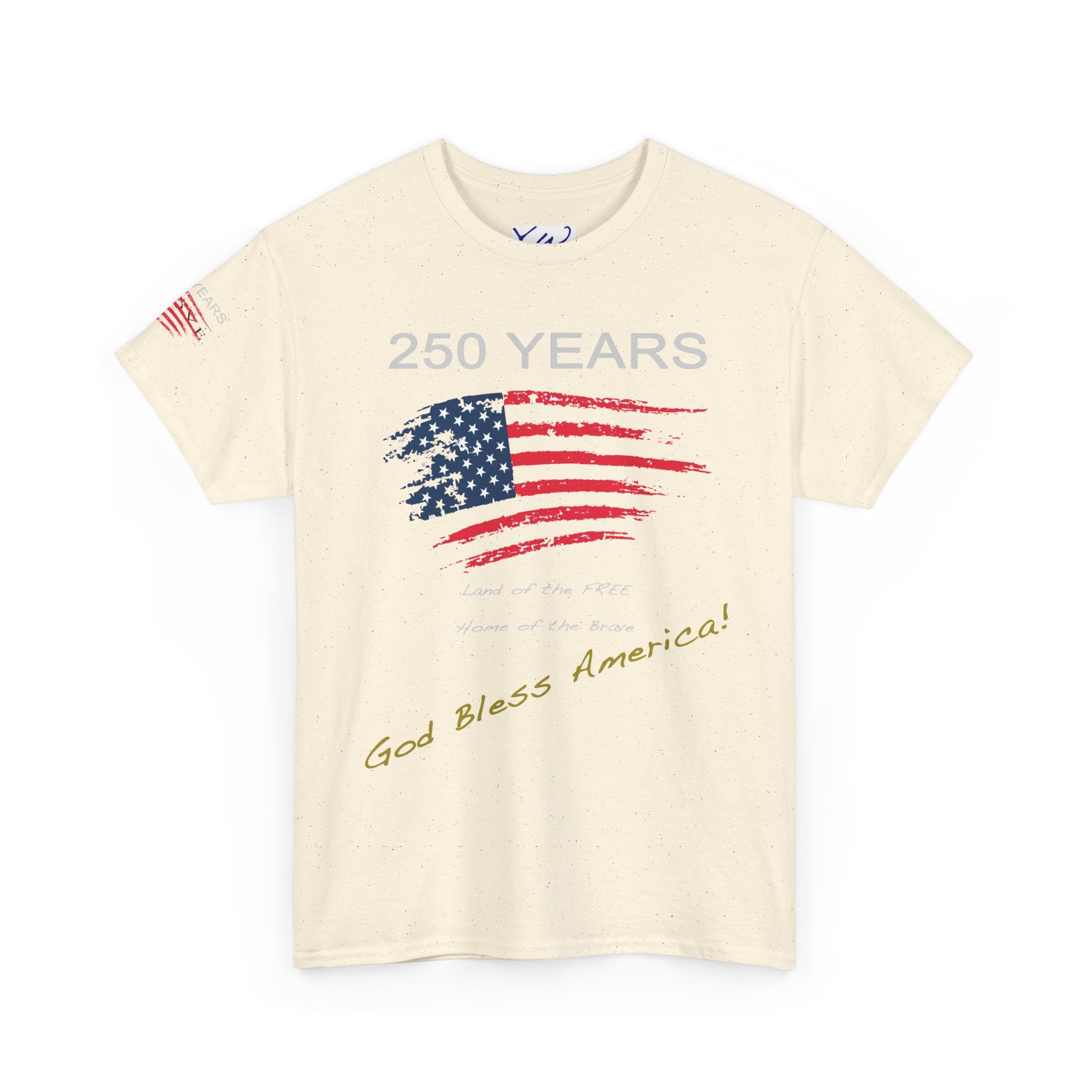 250 Years American Flag T-Shirt — "God Bless America" Patriotic Tee