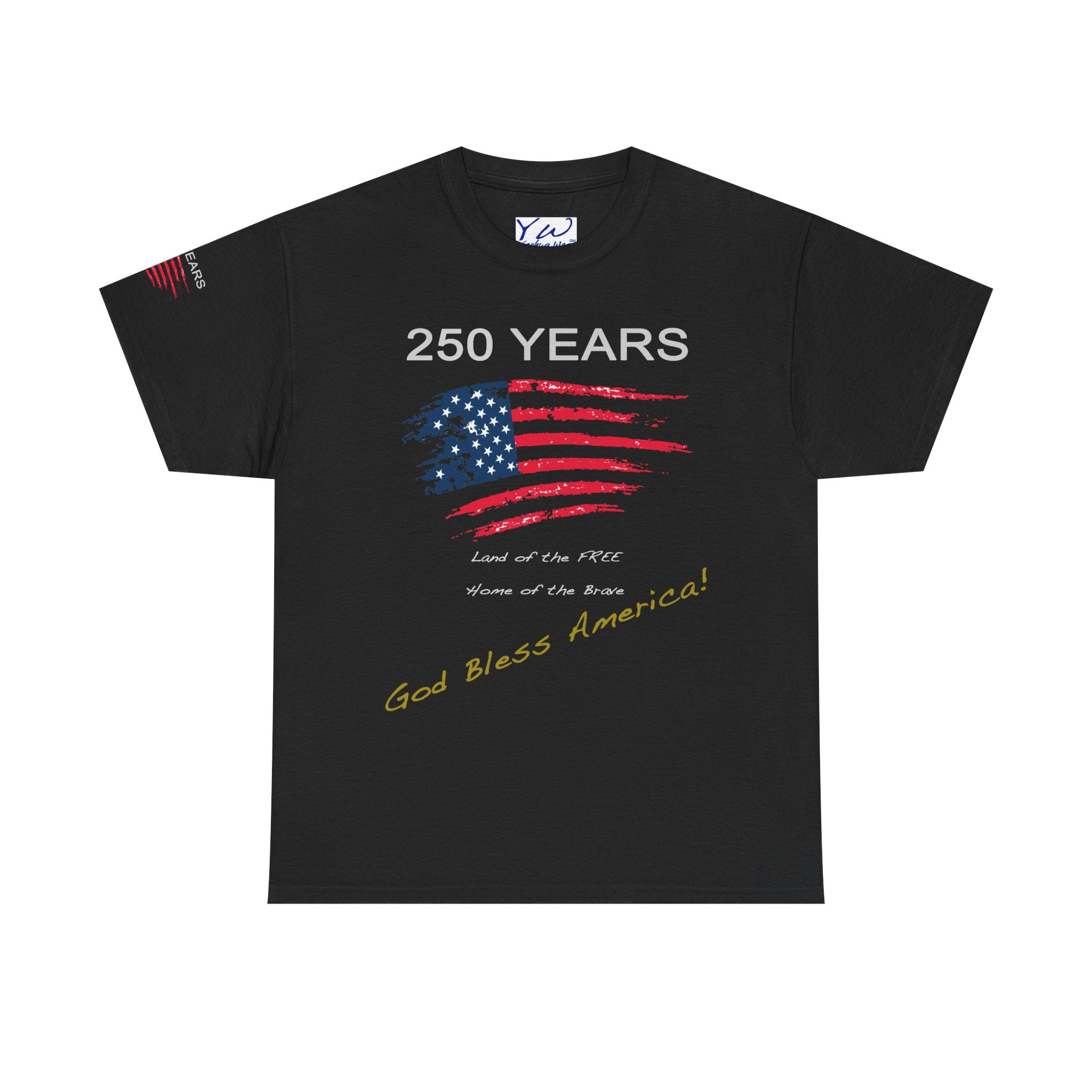 250 Years American Flag T-Shirt — "God Bless America" Patriotic Tee