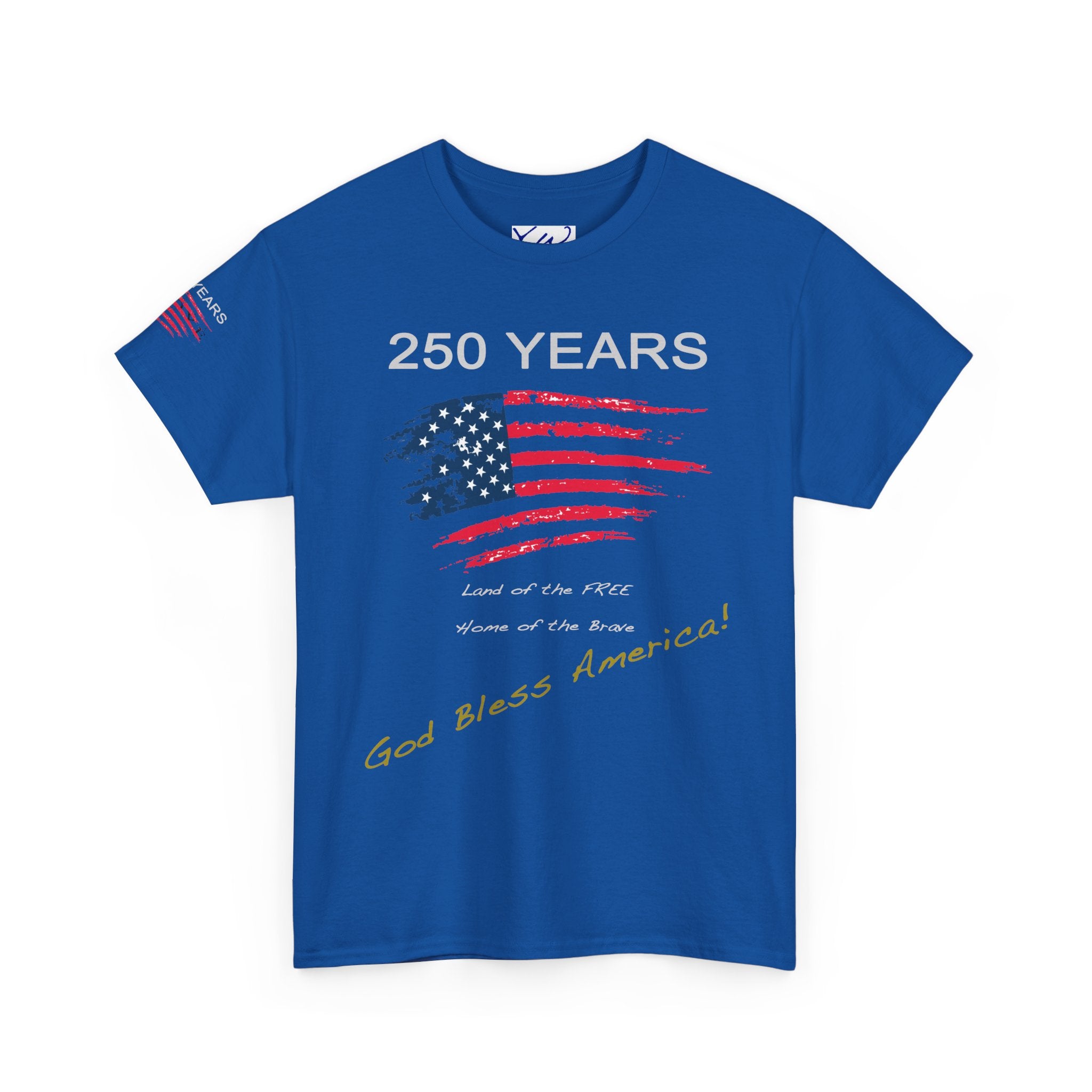 250 Years American Flag T-Shirt — "God Bless America" Patriotic Tee