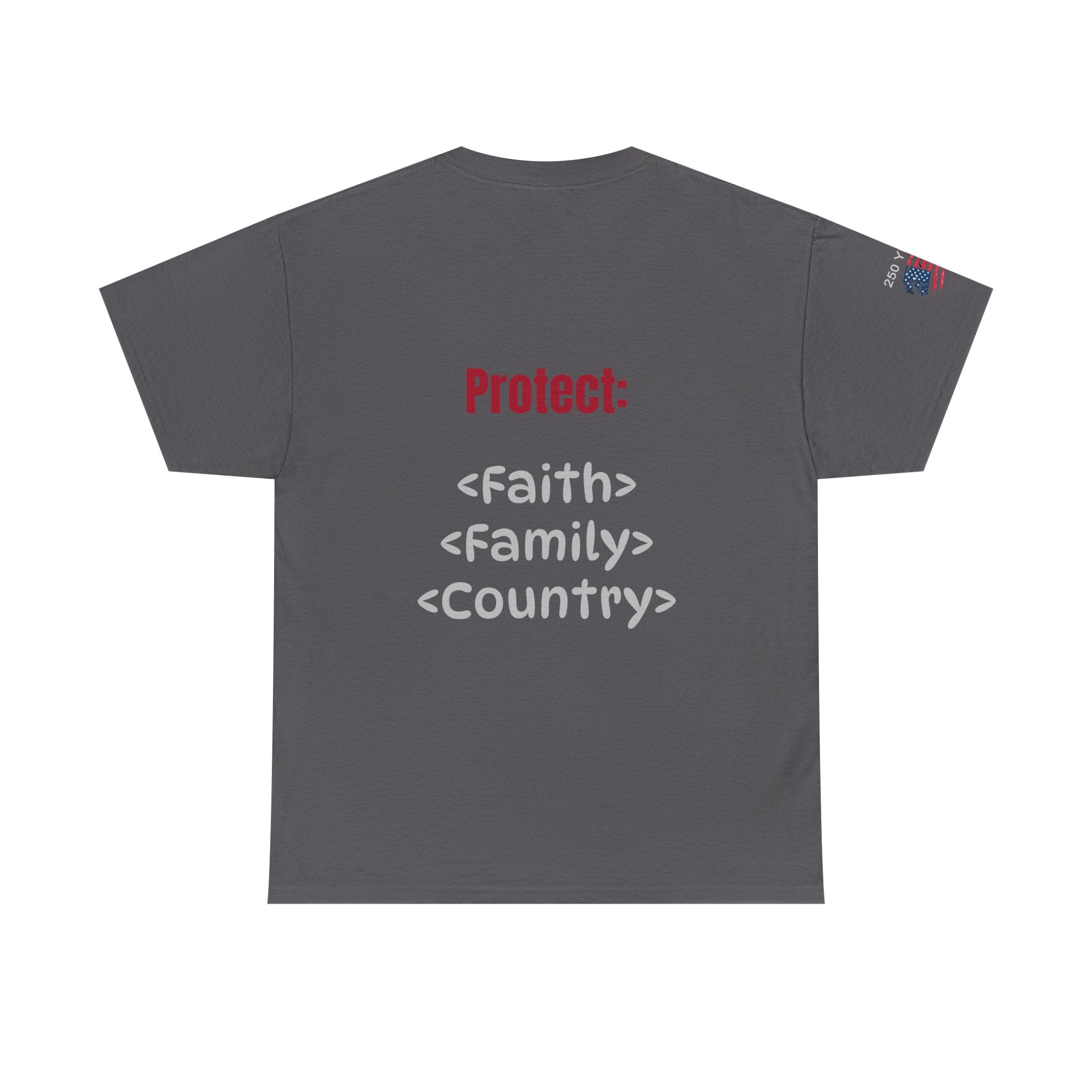 250 Years American Flag T-Shirt — "God Bless America" Patriotic Tee