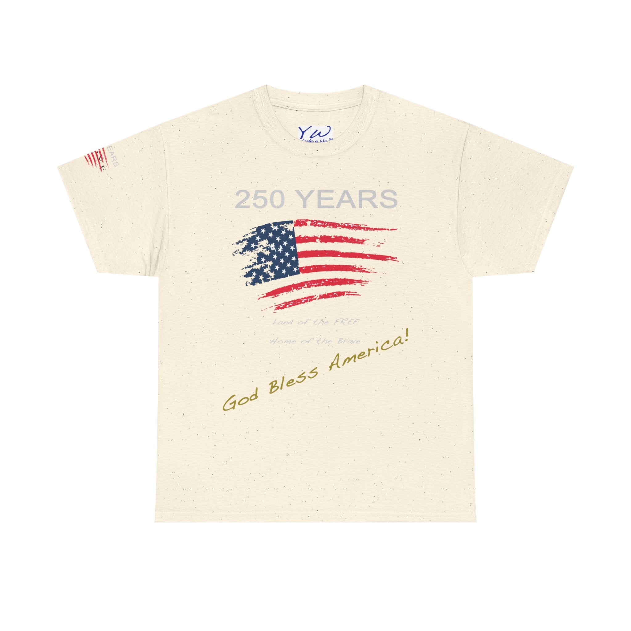 250 Years American Flag T-Shirt — "God Bless America" Patriotic Tee