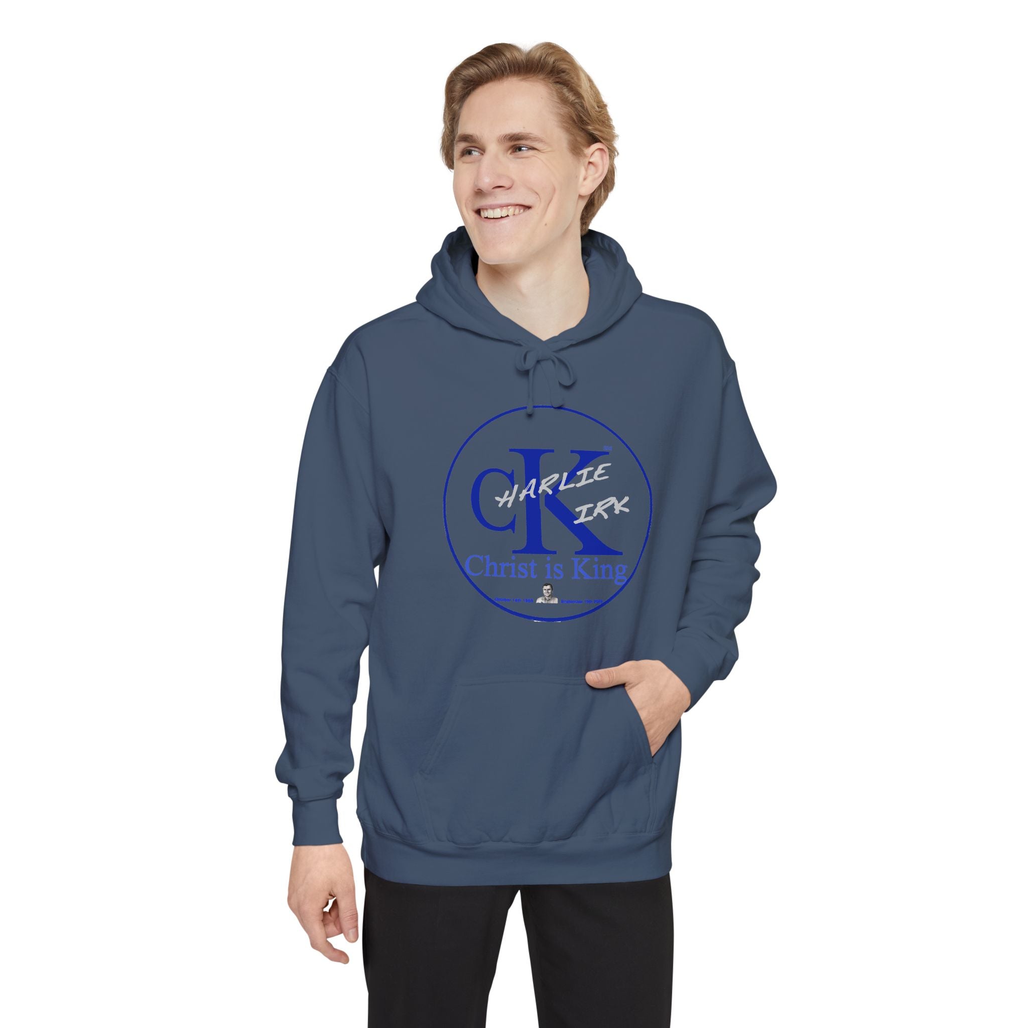Charley Kirk Commemorative Hoodie — Garment-Dyed, Relaxed Fit