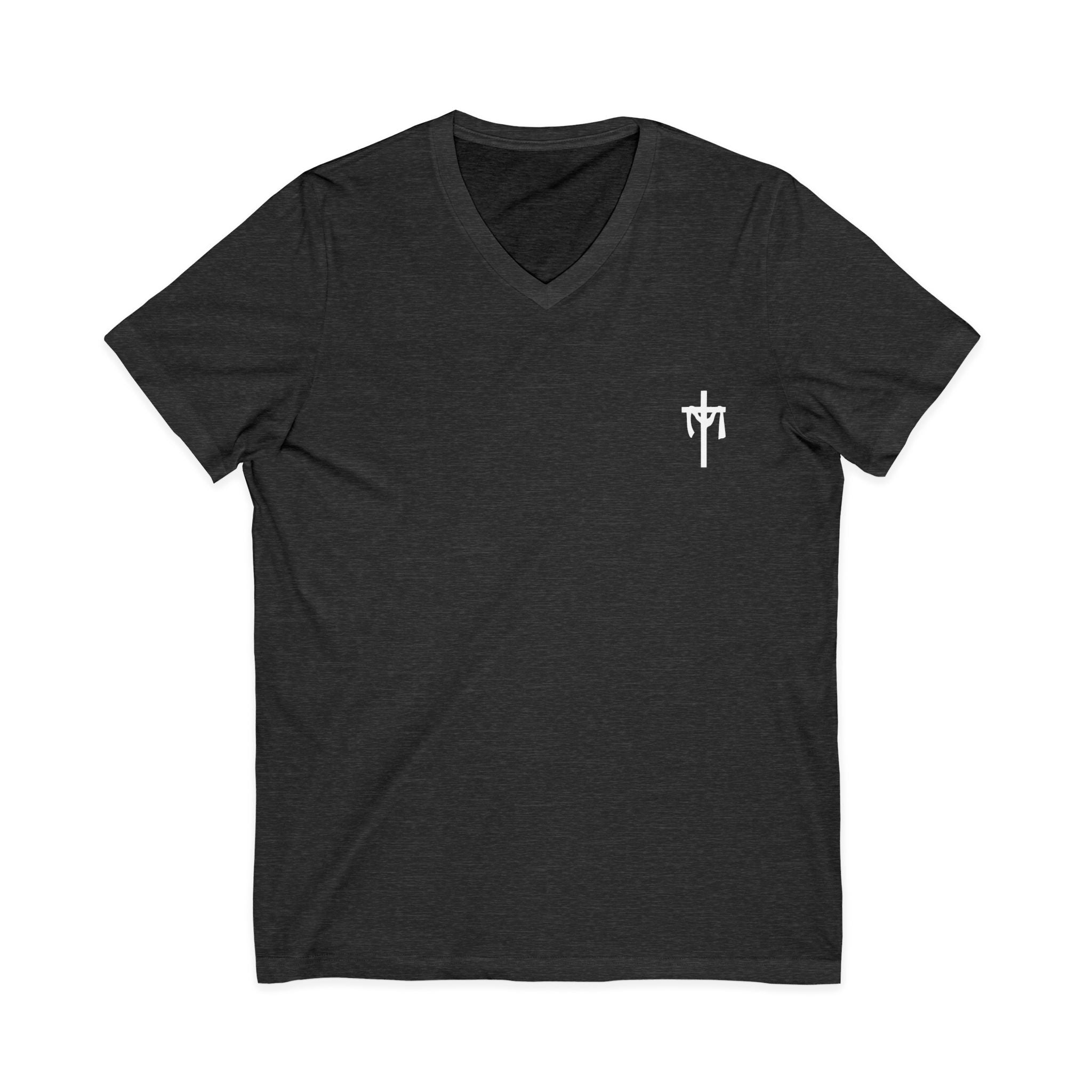 It Is Finished V-Neck Tee — Christian Faith Cross Tee