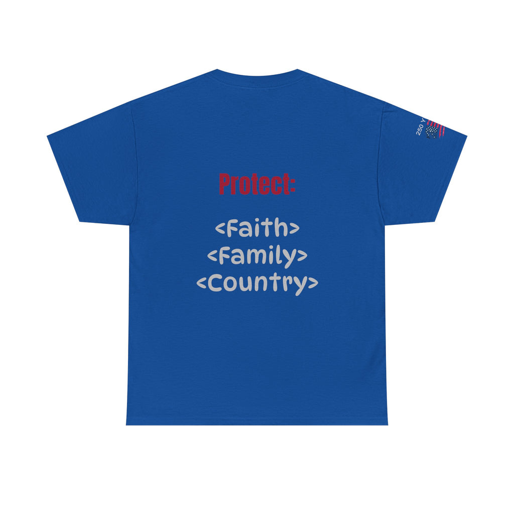 250 Years American Flag T-Shirt — "God Bless America" Patriotic Tee