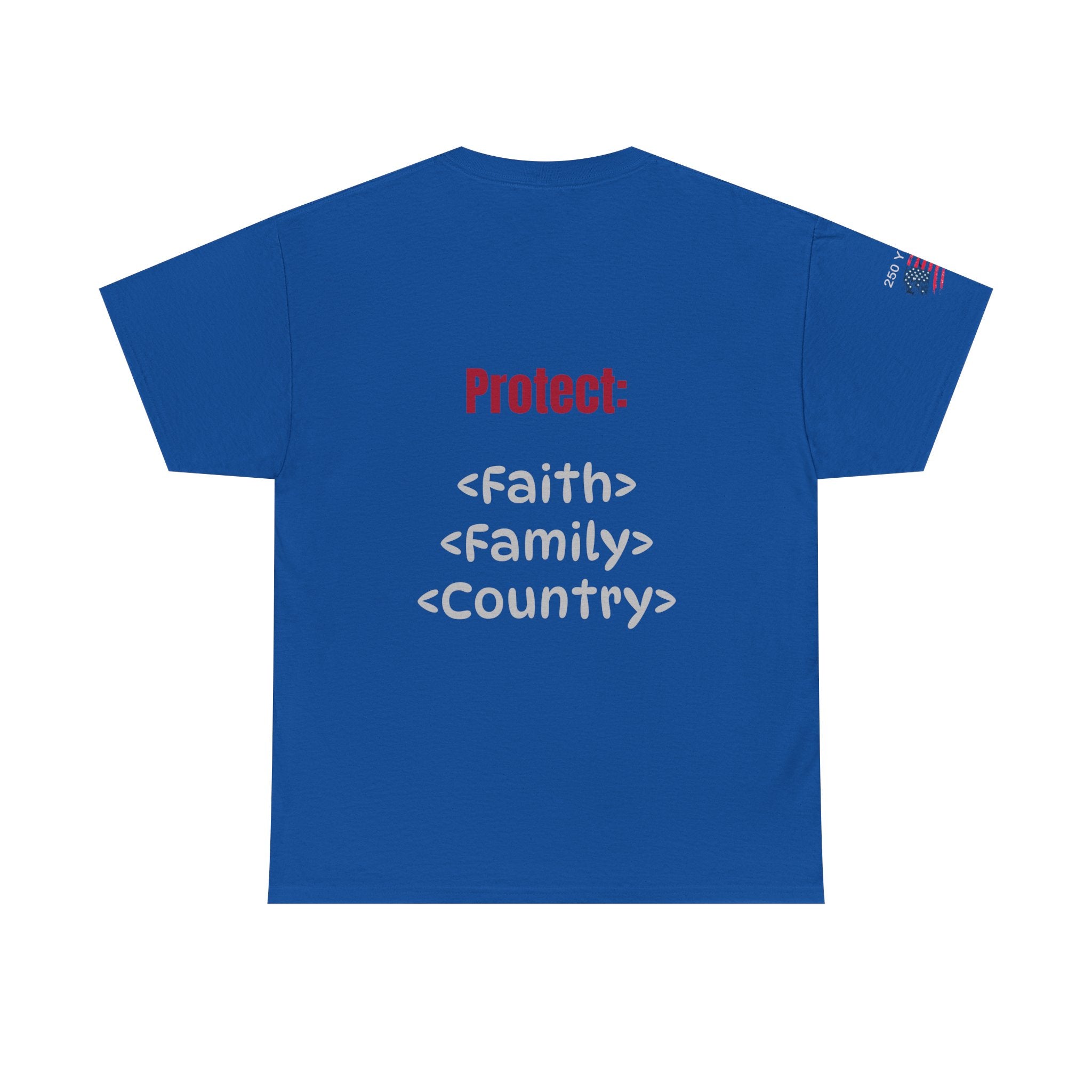 250 Years American Flag T-Shirt — "God Bless America" Patriotic Tee