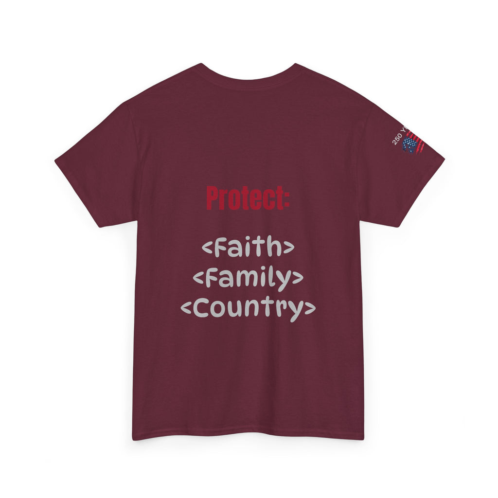 250 Years American Flag T-Shirt — "God Bless America" Patriotic Tee