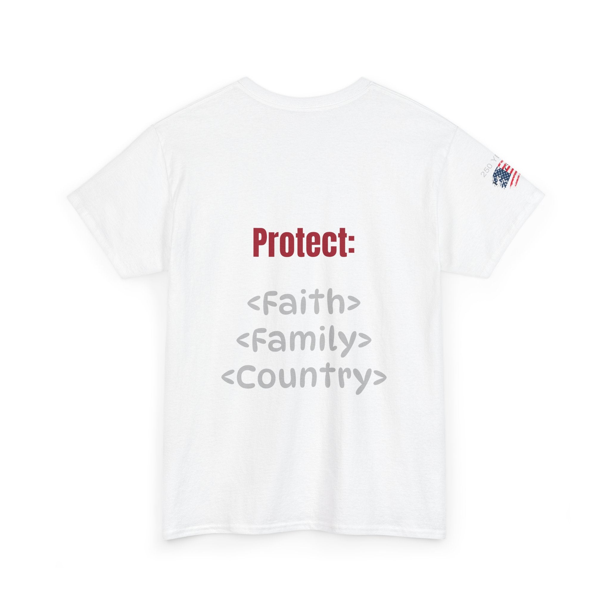 250 Years American Flag T-Shirt — "God Bless America" Patriotic Tee