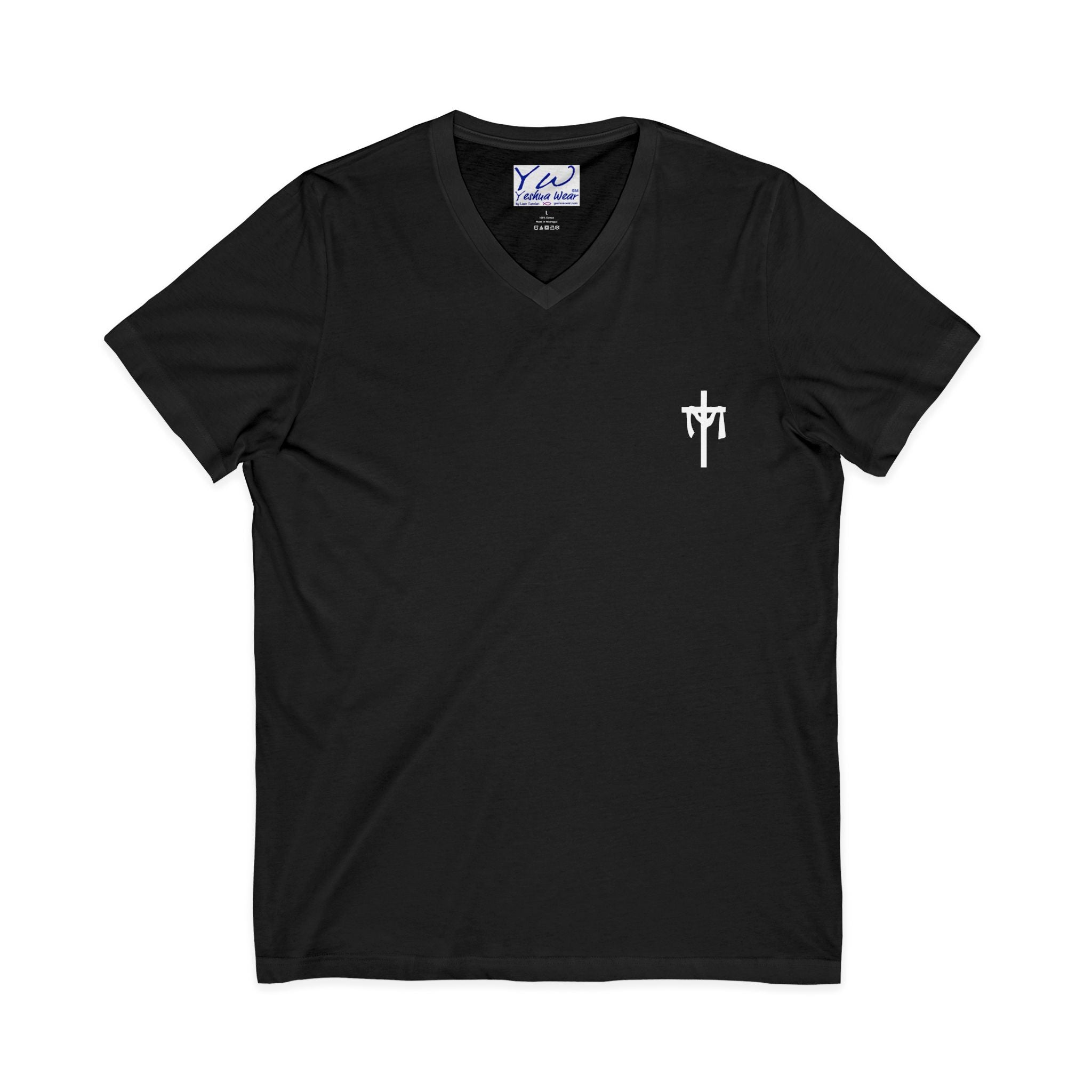 It Is Finished V-Neck Tee — Christian Faith Cross Tee