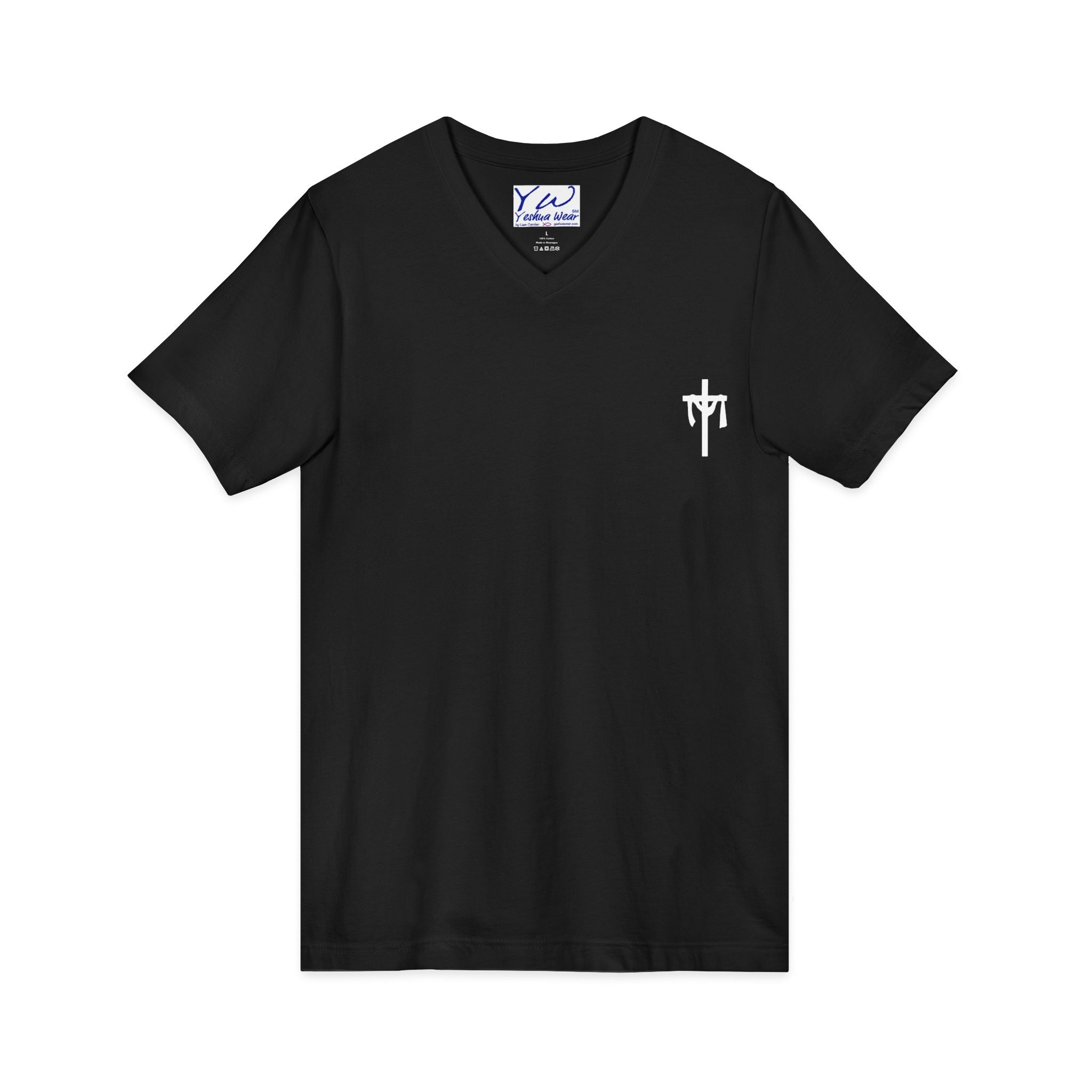 It Is Finished V-Neck Tee — Christian Faith Cross Tee