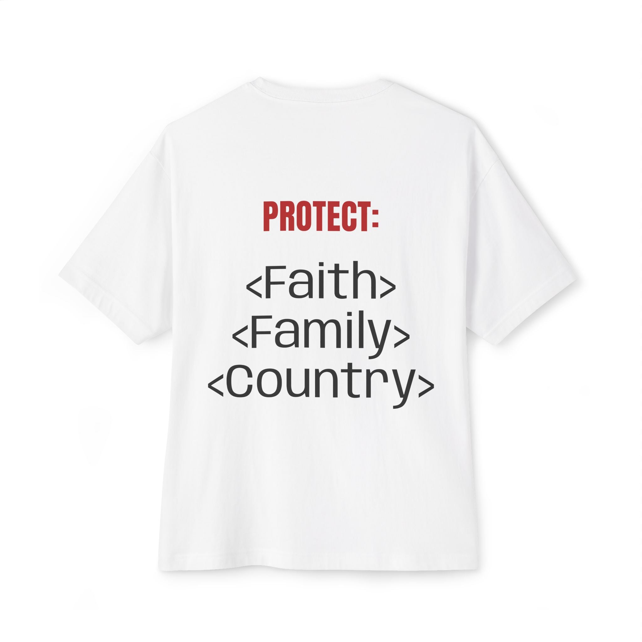 God Bless America Boxy Tee — Protect God, Family, Country