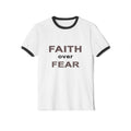 Faith Over Fear Ringer T-Shirt — Inspirational Christian Tee
