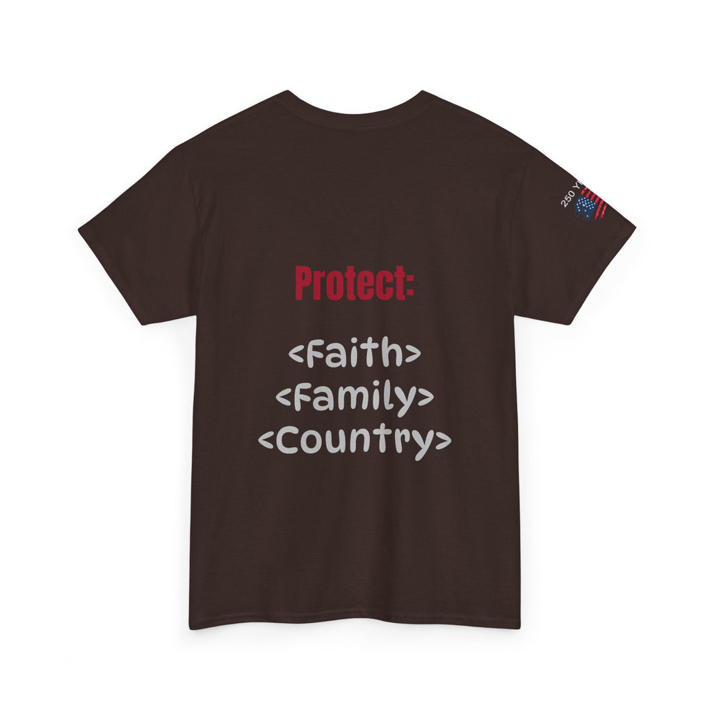 250 Years American Flag T-Shirt — "God Bless America" Patriotic Tee