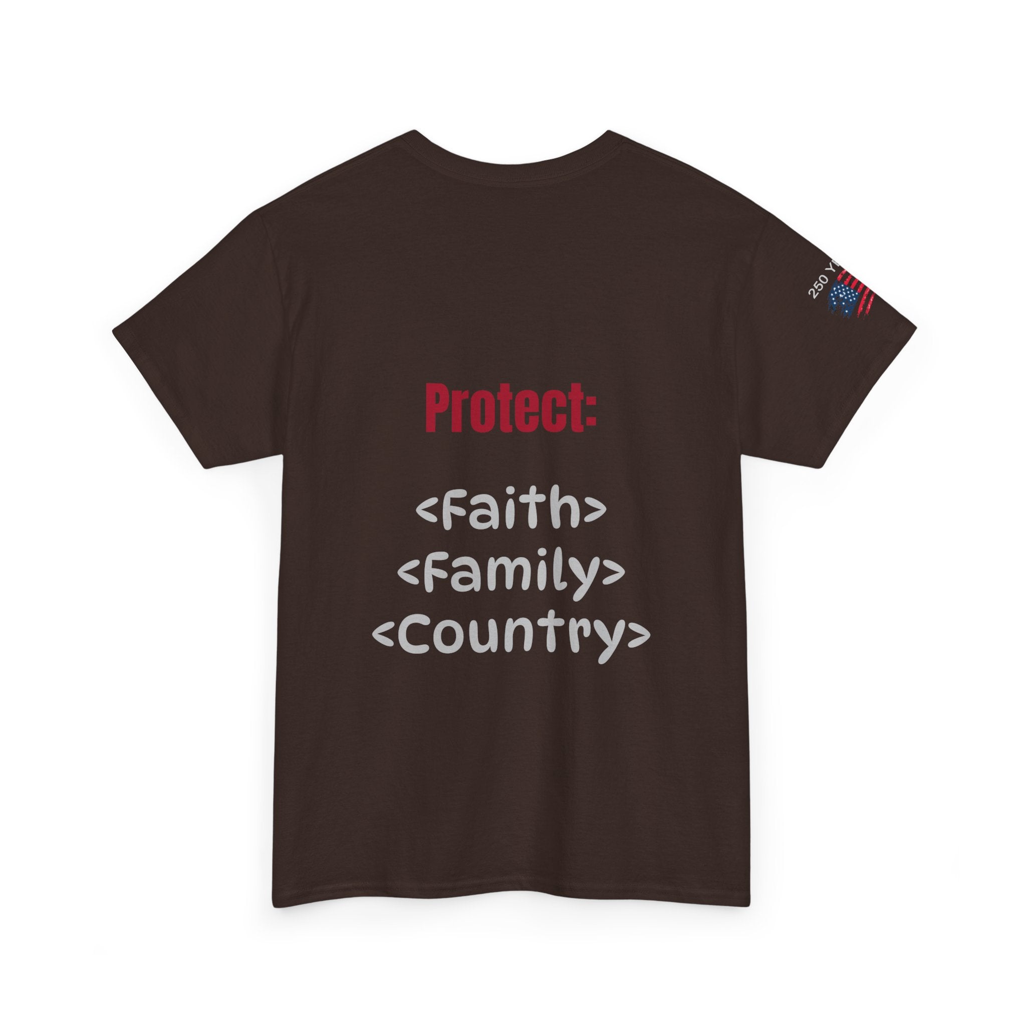 250 Years American Flag T-Shirt — "God Bless America" Patriotic Tee