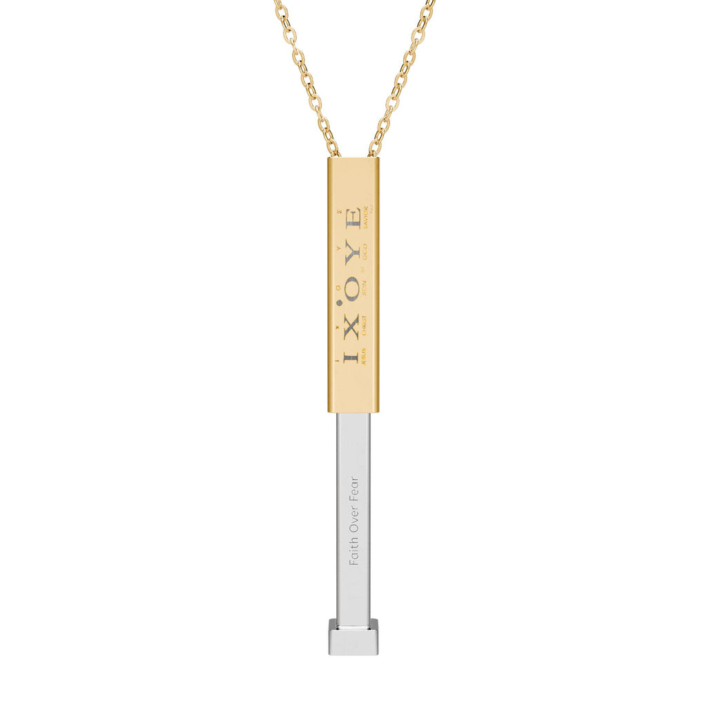 Hidden Message Sliding Bar Necklace — Engravable Secret Message Pendant