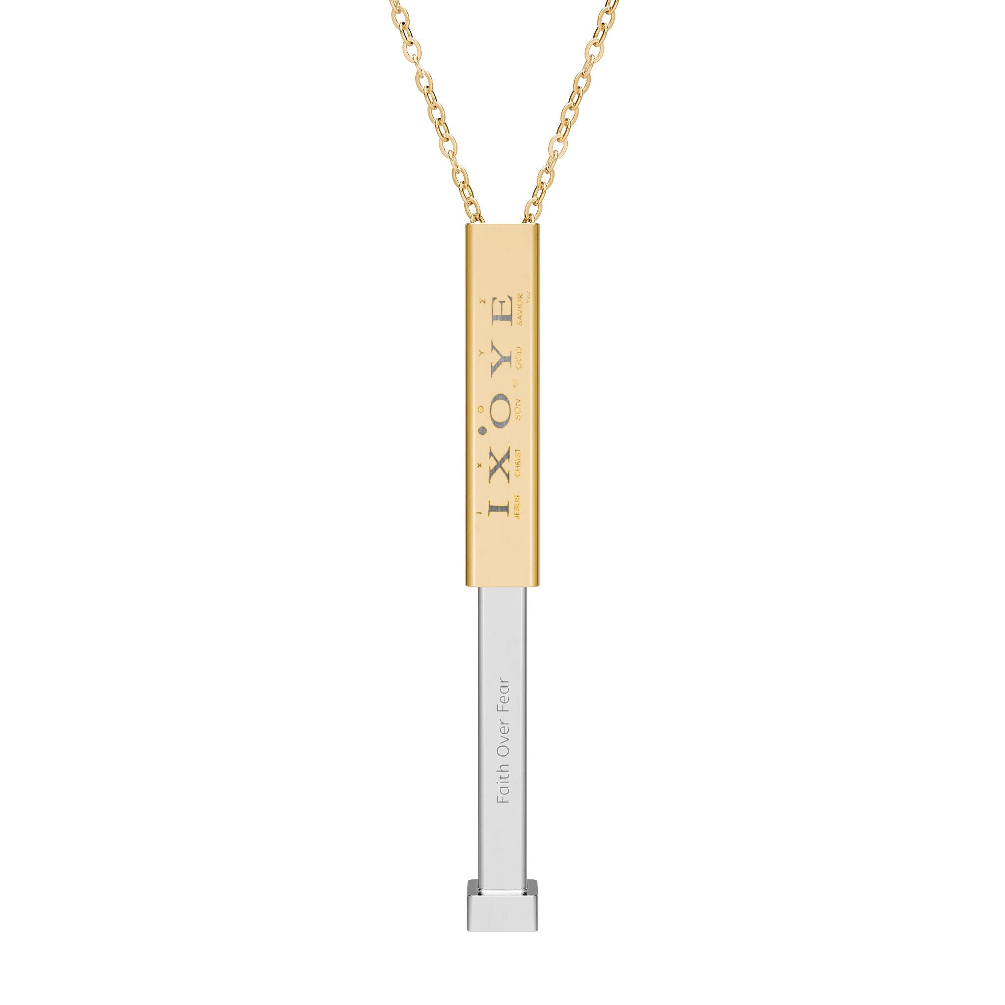Hidden Message Sliding Bar Necklace — Engravable Secret Message Pendant