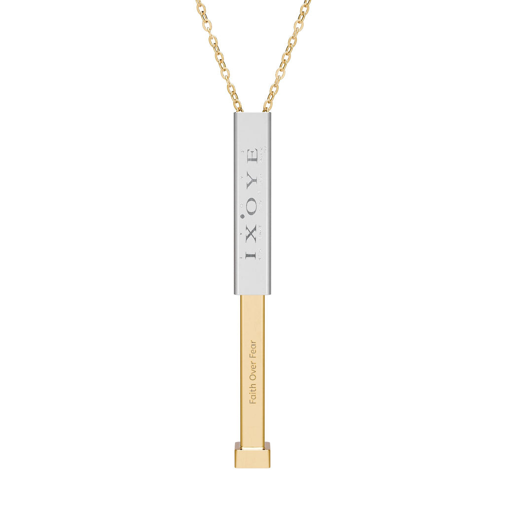Hidden Message Sliding Bar Necklace — Engravable Secret Message Pendant