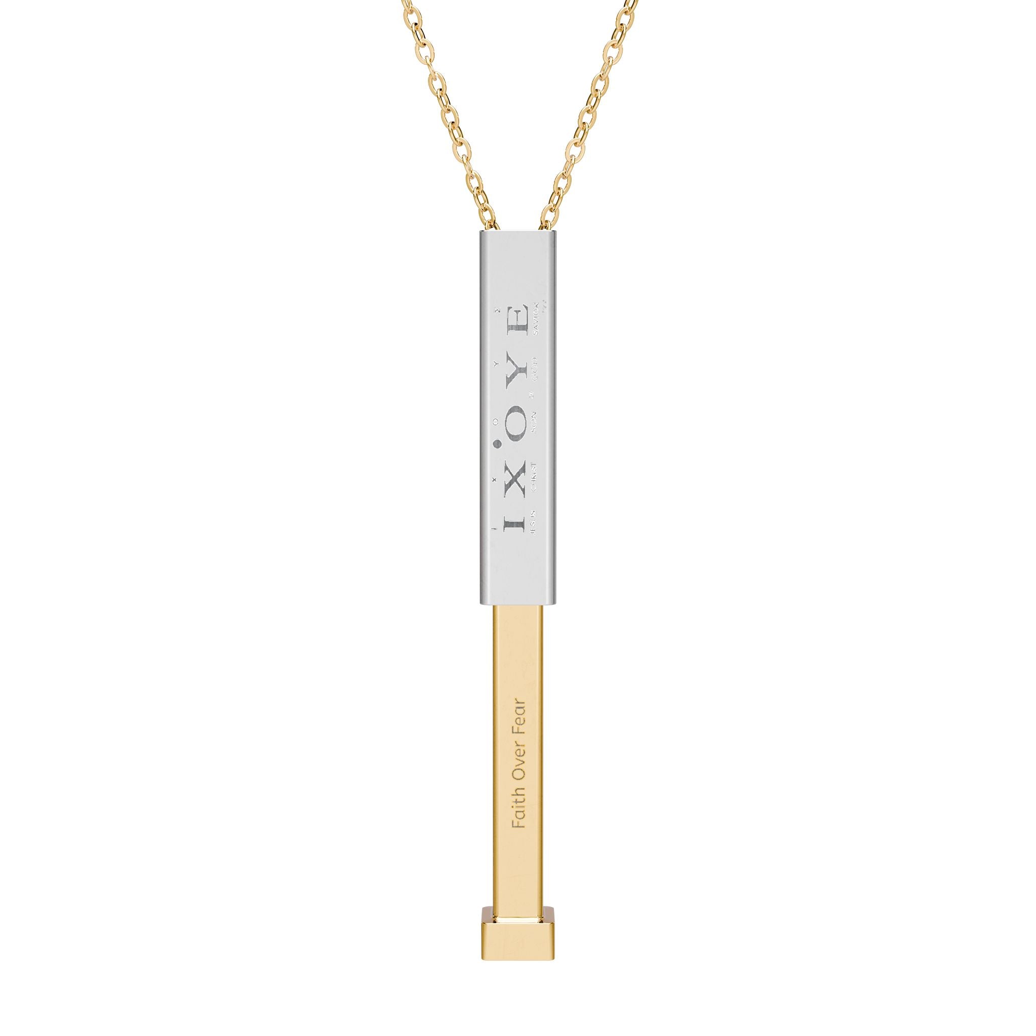 Hidden Message Sliding Bar Necklace — Engravable Secret Message Pendant
