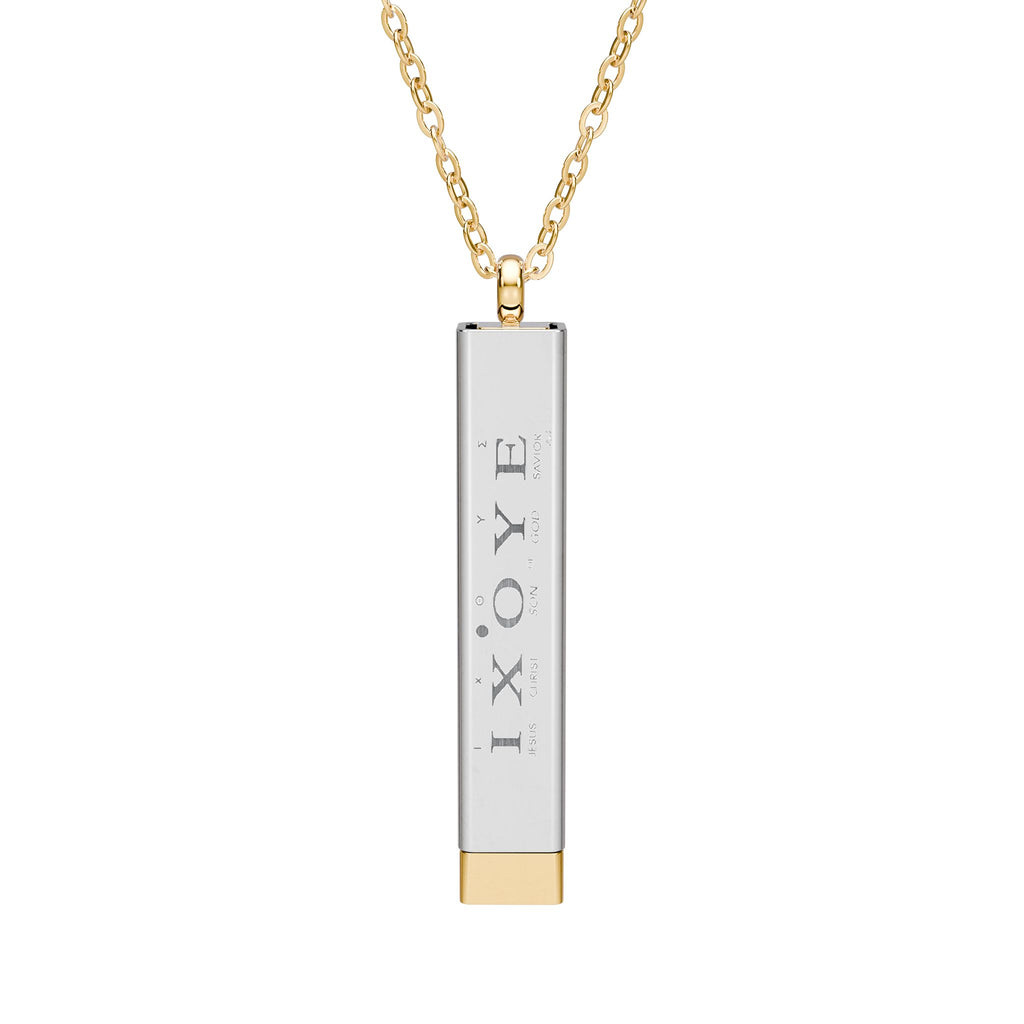 Hidden Message Sliding Bar Necklace — Engravable Secret Message Pendant