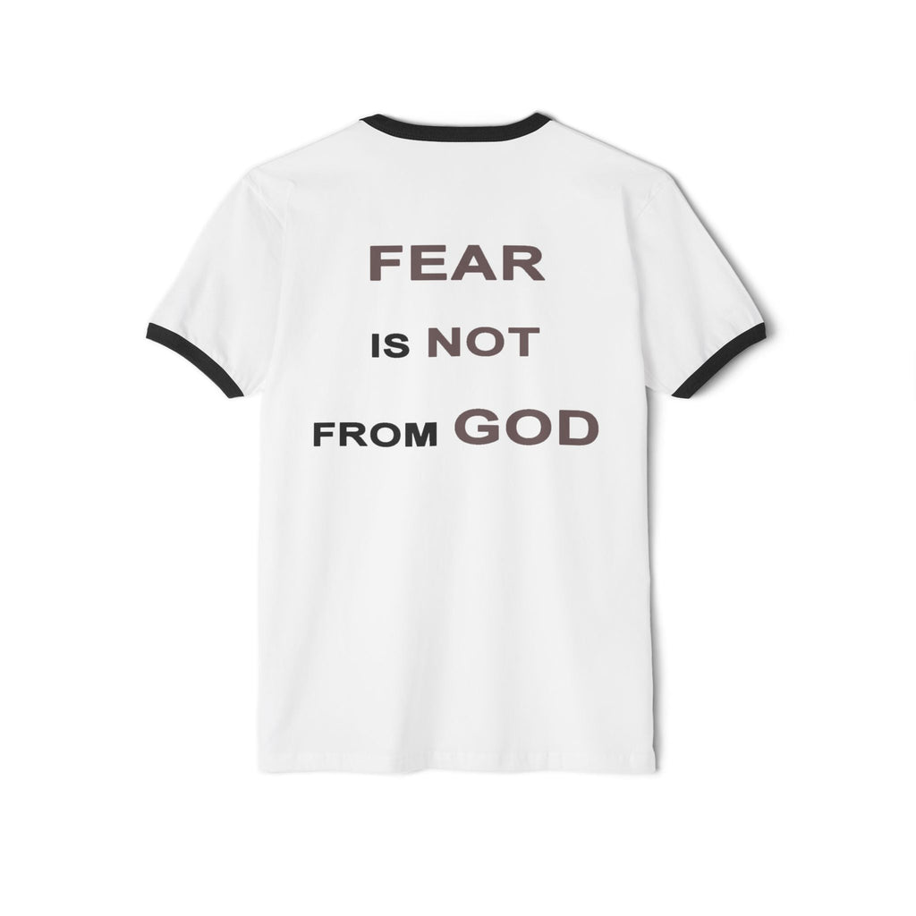 Faith Over Fear Ringer T-Shirt — Inspirational Christian Tee