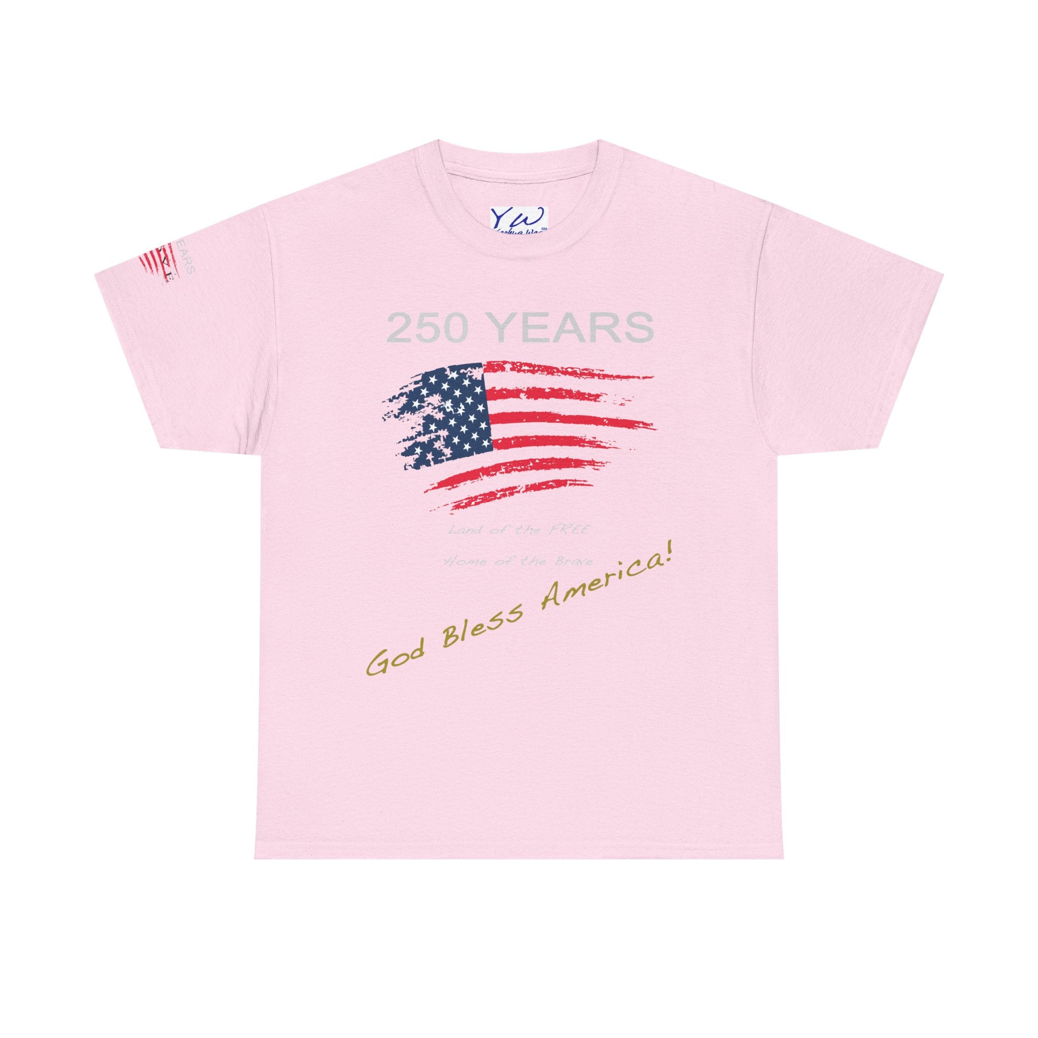 250 Years American Flag T-Shirt — "God Bless America" Patriotic Tee