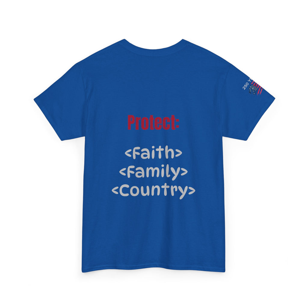 250 Years American Flag T-Shirt — "God Bless America" Patriotic Tee