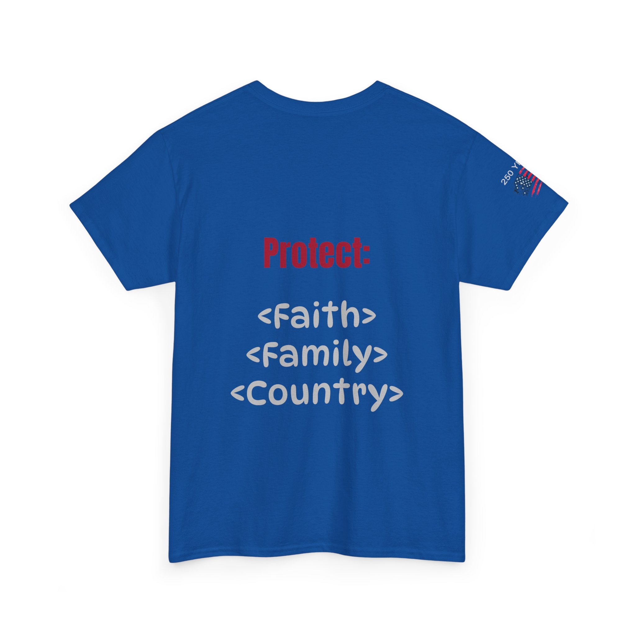 250 Years American Flag T-Shirt — "God Bless America" Patriotic Tee