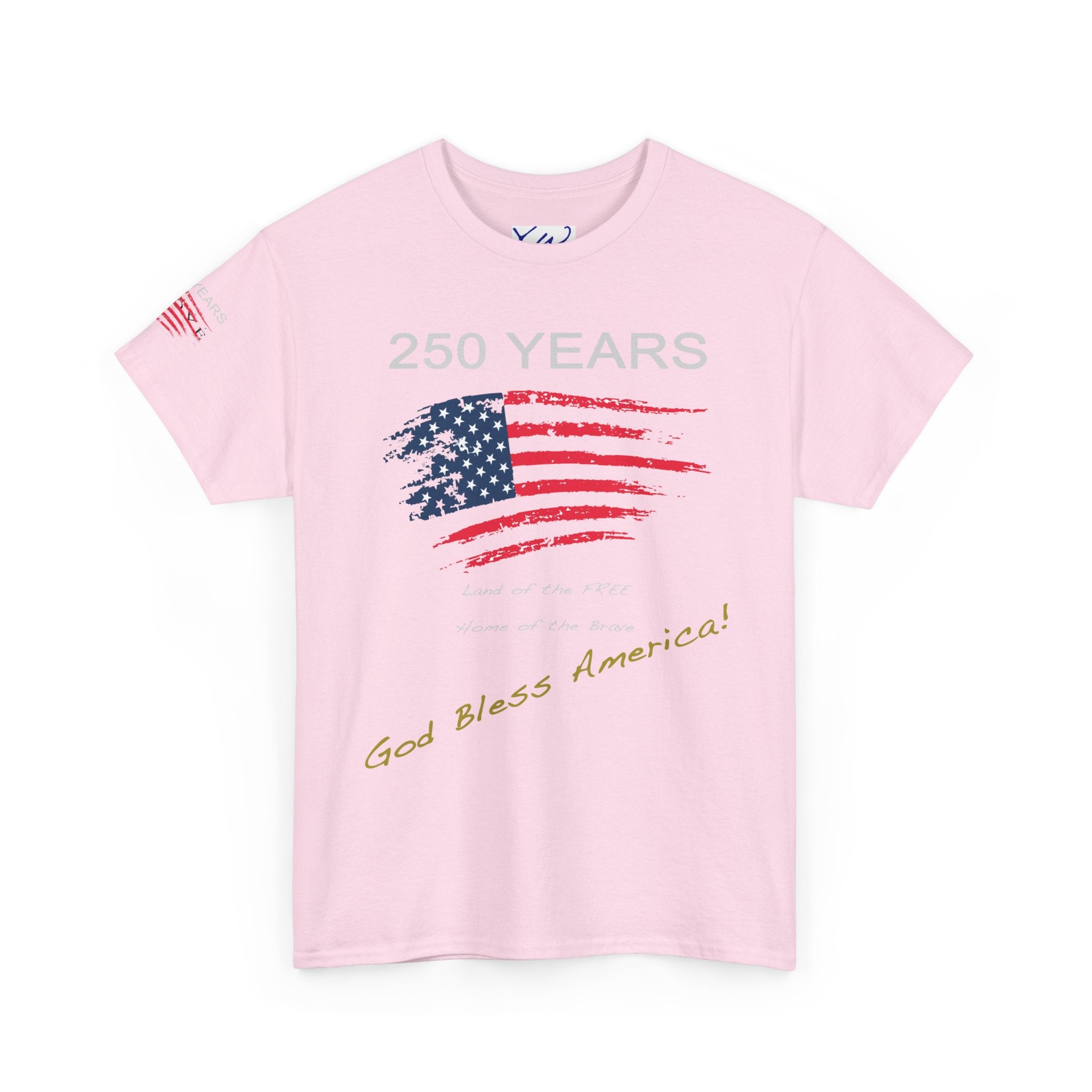 250 Years American Flag T-Shirt — "God Bless America" Patriotic Tee